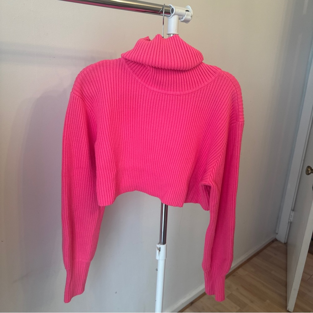 Vibrant Pink Cropped Sweater